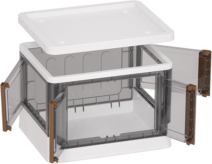 HAIXIN Cube Storage Bins with Lids, organization and storage with 4 Doors, Stackable Storage Containers, 6.86 Gal Collapsible Closet Organizer, 1 Pack