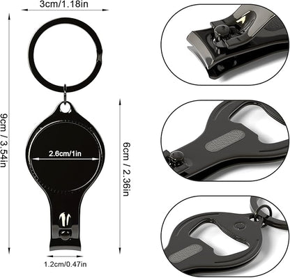 100pcs Personalized 4 in 1 Multi Function Bottle Opener, Nail Clipper, Wedding Favors Brewery, Private Customized, Black, Multitool Gifts for Men