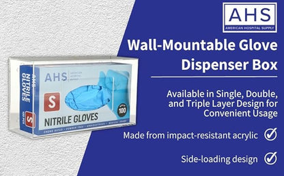 AMERICAN HOSPITAL SUPPLY Wall-Mount Glove Dispenser | Clear Acrylic Glove Box Holder with Individual Compartments | Single-Layer | 9.95 x 5.25 x 3.3 in | Gloves Sold Separately