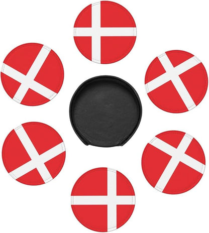 Danish Flag Coasters for Drinks