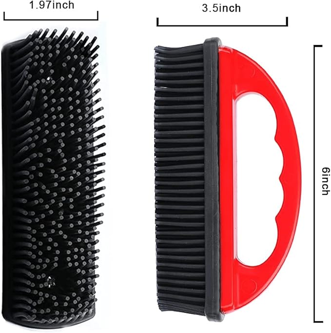Rubber Pet Cat Dog Hair Removal Brush Lint & Hair Remover Brush,Silicone Lint and Debris Remover for Cleaning, Grooming and Fur Removal, Home,Red