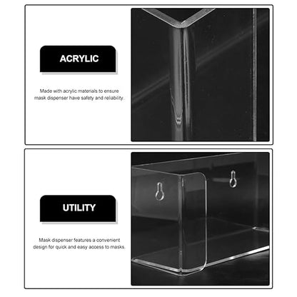Acrylic Wall Mount Glove Dispenser and Mask Holder Storage Box for Laboratory and Office 2 in 1 Mask and Glove Organizer