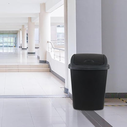 18 Gallon /70 L Swing Lid Large Garbage Bins, 4-Pack, Commercial Grade Plastic Trash Cans for Restaurants, Garages, Conference Rooms, Indoor Household and Commercial Use, Black