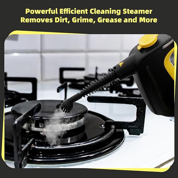 Handheld Steam Cleaner 1350W High Power with 9 Piece with Safety Lock Multi-Purpose Steamer for Home Use Multi-Surface Natural Steam Cleaner for Furniture,Upholstery, Car, Floor