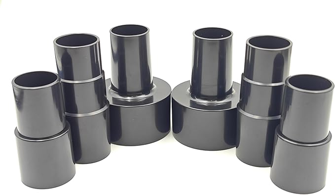 Plastic Hose Connector Reducer Attachments Fits Vacuum Cleaner， 1-3/8" to 1-1/4", 2-1/2" to 1-1/4", 1-1/4" to 1-3/8" to 1-1/2"（6 Pieces）