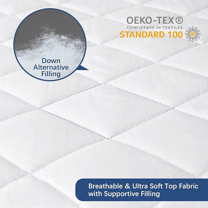 Moonsea Full Mattress Protector, Waterproof Mattress Cover - White, Fitted Sheet Style, Absorbent, Deep Pocket, Machine Washable