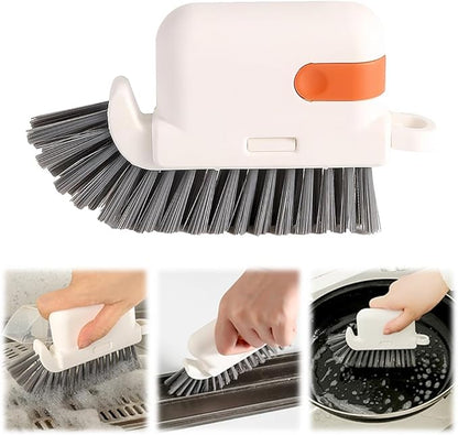 Window Cleaning Brush, 3-in-1 2025 New Magic Window Groove Cleaning Brush Set - Hand-Held Track Cleaner Tool for Sliding Doors, Window Sills, Tile Grout, Shutters, Deep Scrub Brush for Home (Orange)