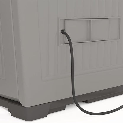 Suncast Outdoor Storage Shed for Patio and Garden, Backyard Oasis, 130 Gallon, Dove Gray