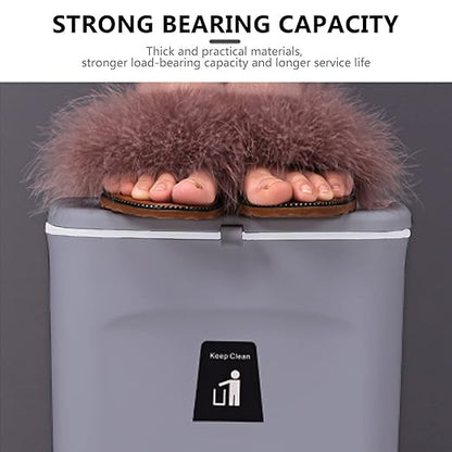 TOPROAD Kitchen Hanging Trash Can, 2.4 Gallon Wall Mounted Counter Waste Compost Bin, Small Garbage Can with Lid for Cupboard/Bathroom/Bedroom/Office/Camping/Under Sink(Grey)