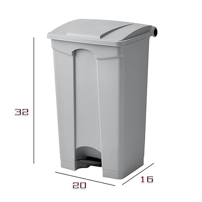 PRO&Family Step-On Trash Can with Lid, Plastic Waste Bin, Foot Pedal Operation (Gray, 23 Gallon)