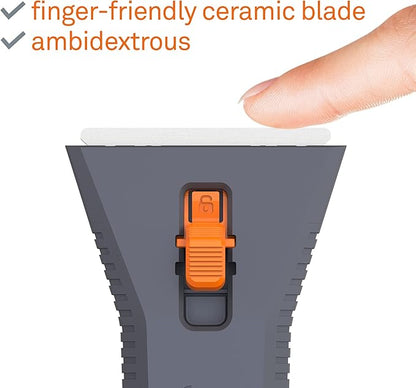 Slice 10591 Manual Utility Scraper, Locking Ceramic Blade, Rust Free, Finger Friendly, Soft-Touch Comfort Grips Reduce Strain, Regular - Manual (Locks in Position)