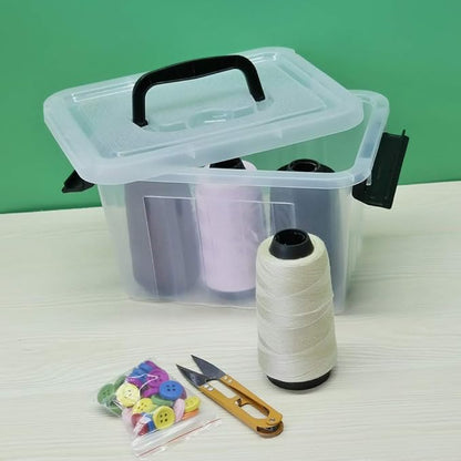Small Plastic Storage Box, 6-Pack 3 Liter Storage Bins with Lid