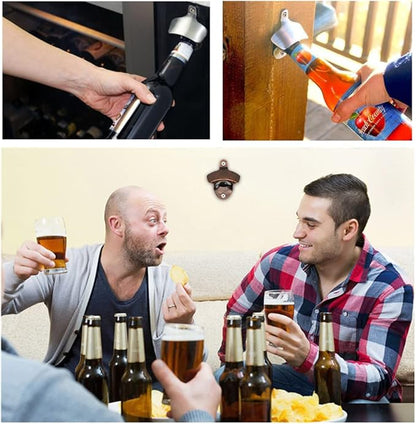20 Pack Bottle Opener Wall Mounted, Vintage Beer Bottle Opener with Screws for Bars KTV Hotels Homes, (Silver)