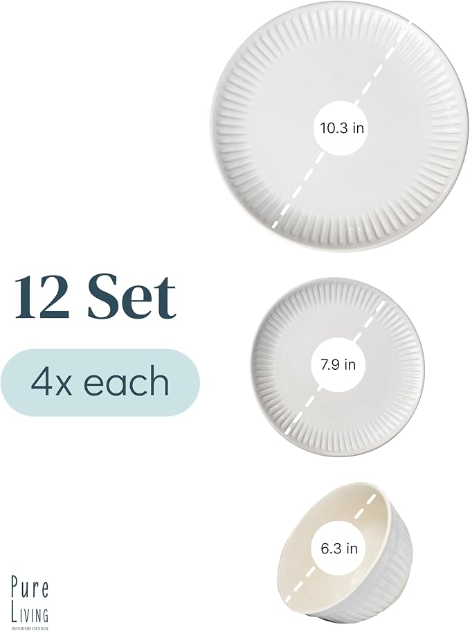 12 Piece Stoneware Dinnerware Set