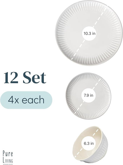 12 Piece Stoneware Dinnerware Set