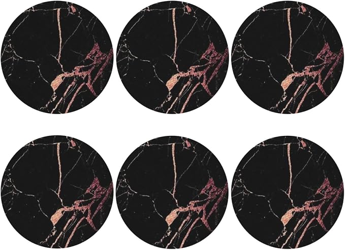 Heat-Resistant Leather Coasters Set of 6, Modern Beverage Coasters