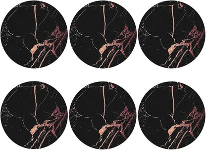 Heat-Resistant Leather Coasters Set of 6, Modern Beverage Coasters