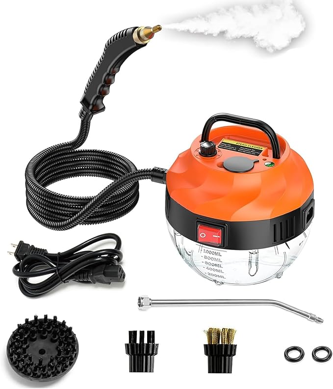 Handheld Steam Cleaner,2500W Steam Cleaner, High Pressure Steamer for Cleaning, Handheld Portable Steam Cleaners for Home, Steamer for Car,Upholstery, Kitchen, Bathroom, Grout and Tile