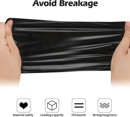 2-4 Gallon Portable Trash Bags,60 Counts Thicken portable Small Garbage Bags for Office, Kitchen,Bedroom Trash Can,Strong Trash Bags（Black）