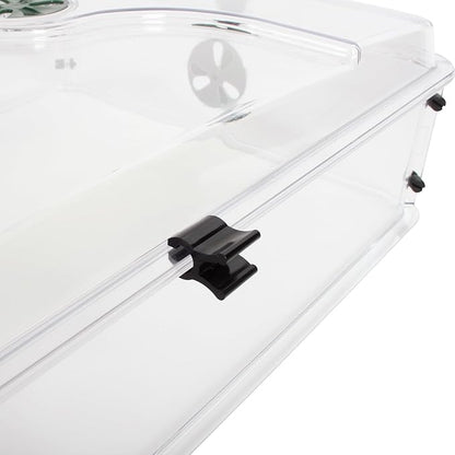 EarlyGrow 95457 24" x 15" x 16.75" Domed Propagator, Green, 3 Side Extenders and Locking Clip Set