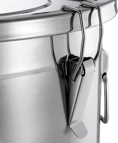 DYNAMI 12.7Gal 304 Stainless Steel Rice Storage Container,Extra Large Food Grade Canister,40-90Lbs Sealed Rice Bucket with Airtight Lid and Locking Buckle,for Rice, Flour, Grain (48L)