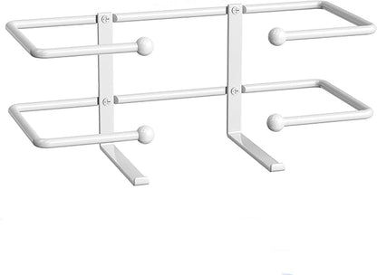 niffgaff Glove Box Dispenser Wall Mount: White Glove Holder Organizer for Disposable Glove Box & Tissue Box - Glove Organizer on Wall in Lab, Kitchen, Bathroom, Garage