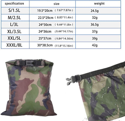 Pimoys 6 Pack Waterproof Dry Sacks, Lightweight Outdoor Dry Bags Ultimate Dry Bags for Kayaking Rafting Camping (8L, 5L, 3.5L, 3L, 2.5L, 1.5L)