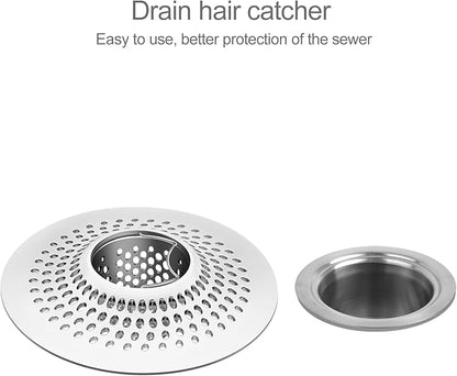 LEKEYE Shower Drain Hair Catcher/Bathroom Drain Cover/Bathtub Drain Strainer/Shower Stall Drain Protector(Pearl Chrome)