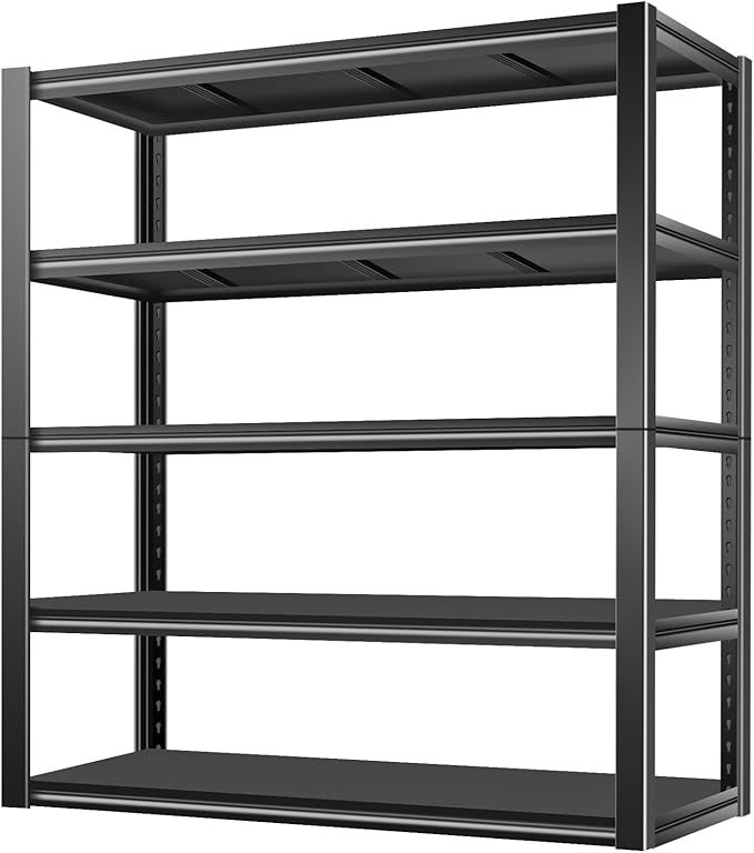 BILT HARD 5-Tier 48" W x 24" D x 72" H Garage Shelving, 3500 lbs Industrial Heavy Duty Storage Shelves, Metal Shelving Units with Adjustable Shelf, Steel Utility Shelves for Garage