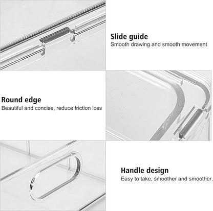 shopwithgreen Refrigerator Organizer and Storage Bins with Pull-out Drawer, Stackable Clear Fridge Drawer Organizer with Handle Design, Plastic Kitchen Pantry Storage Containers, 1Pack, 9.5QT