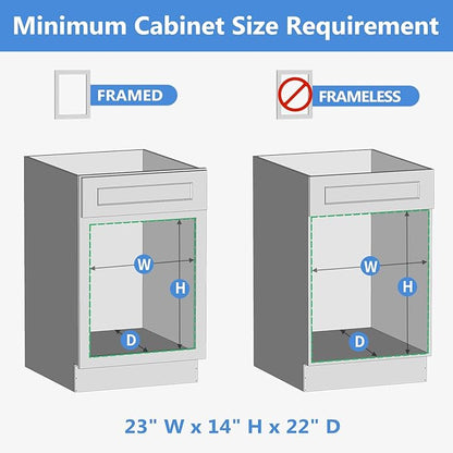 ROOMTEC 2 Tier Individual Pull Out Cabinet Organizer 22½"W x 21½"D, Slide Out Wood Shelves Organizers, Pull Out Drawers Organization and Storage for Kitchen Cabinet