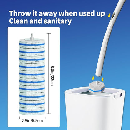 100pc Bulk Toilet Wand Refills - Disposable Toilet Brush Replacement Heads, Value Pack for Household Cleaning Bathroom cleaners Compatible Heads,washroom mats Brush Cleaning System,Clean Refill Pads.