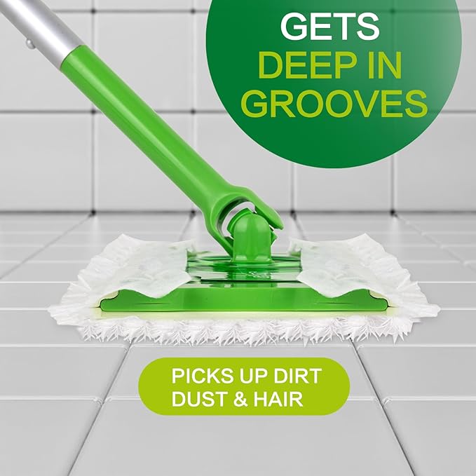 Heavy Duty Dry Sweeping Cloths Compatible with Sweeper Mop, Microfiber Duster Mop Pads Refills for Cleaning Hardwood Floor Dust and Pet Hair, Disposable (30)