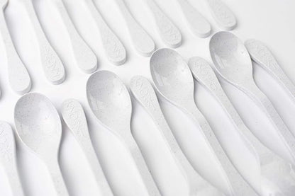 Knork Eco Plant Based 24 Pack Reusable Bamboo Flatware Set (White)…