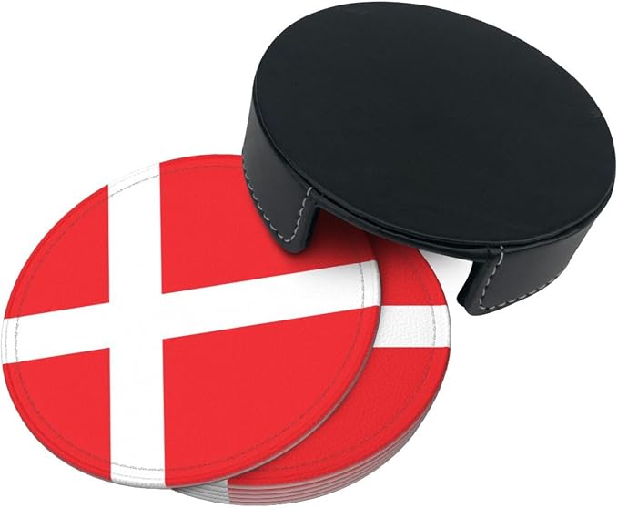 Danish Flag Coasters for Drinks