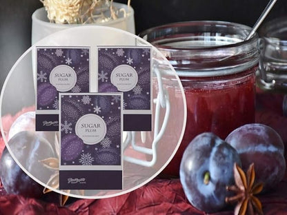 Floral Simplicity Sugar Plum Scented Sachets Pack of 6, Fall & Winter - Long-Lasting Scented Bags, Home Fragrance, Air Freshener & Deodorizer for Closet, Room, Drawer, or Cars, Made in USA