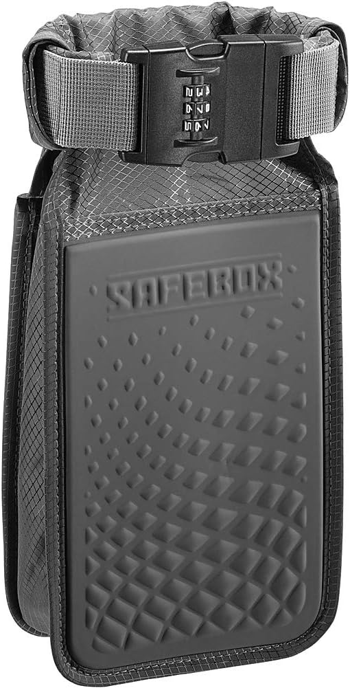 Lewis N. Clark Safebox Portable Safe with Anti Theft Combination Lock and Slash Resistant Material to Protect Wallet, iPhone and Valuables at the Beach, Pool, Camping + Hotel, Small