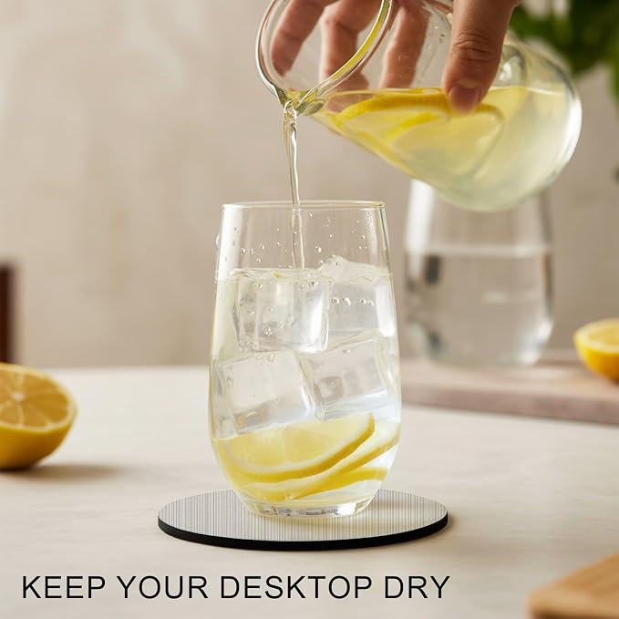 Gray Thin Lines Coasters Set of 6, Absorbent Coasters