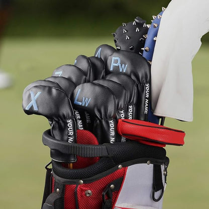 CRAFTSMAN GOLF 11pcs /Set USA US Flag Clover Leather Left Right Black White Green Dark Blue Iron Covers Headcover Also Available for Custom Version with Your Name