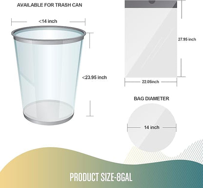 FORID Medium Drawstring Trash Bags - Plastic Garbage Bags 8 Gallon (30 Liter) White Disposable Can Liners for Kitchen Bedroom Bathroom Home Office (120 Counts) - Durable & Thick Trash Bags