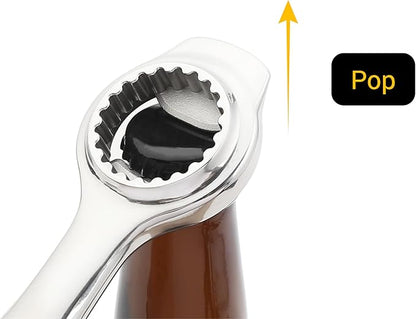 Midnight Open All-in-One Bottle and Can Opener, Ergonomic Design, Stainless Steel