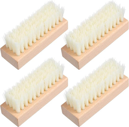 GLEAVI Scrub Cleaning Brush - 4 Pcs Soft Bristles Heavy Duty Scrub Brush with Wooden Handle Household Scrub Brush for Cleaning Upholstery, Car Interior Cleaning, Furniture, Couch, Sofa