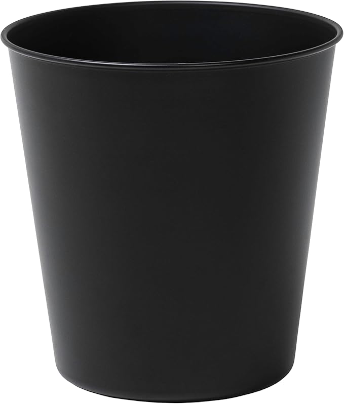 happimess HPM1113A Nolan Modern Classic Smooth Steel 2-Gallon Wastebasket for Home, Bathroom, Living Room, Office, Bedroom, Kitchen, Matte Black