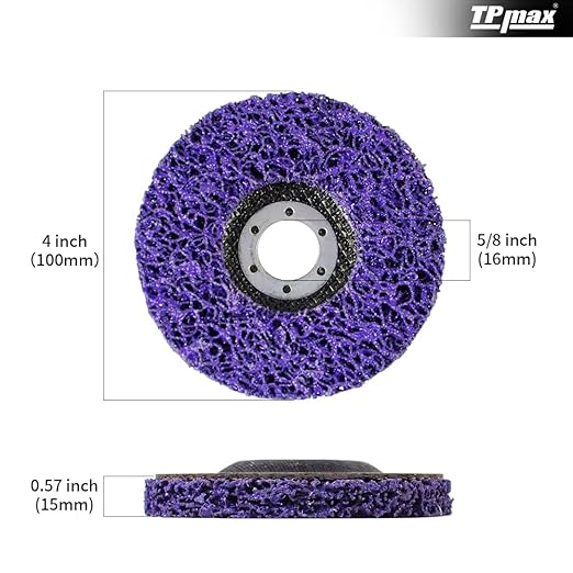 4 inch Stripping Discs Rust Remover Discs Remove Paint and Oxidation 5/8 inch Arbor Clean Discs Poly Strip Disc Angle Grinding Wheel - 10 Pack(Purple)