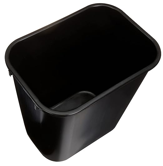 Amazon Basics Trash Can, Rectangular Commercial Office Wastebasket, 7 Gallon (Pack of 2), Black (Previously AmazonCommercial Brand)