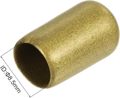 uxcell 20pcs Rubber End Caps 8.5mm ID Vinyl Round Tube Bolt Cap Cover Thread Protectors Gold