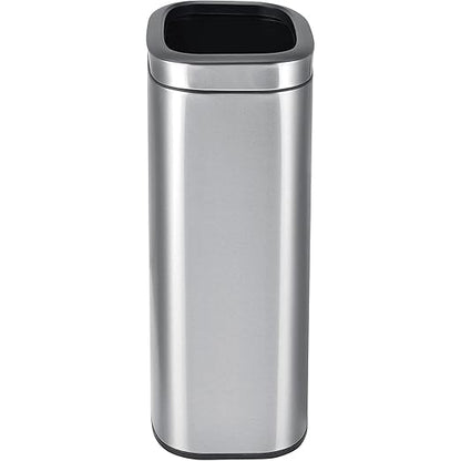 Global Industrial 10-1/2 Gallon Stainless Steel Slim Open Top Receptacle
