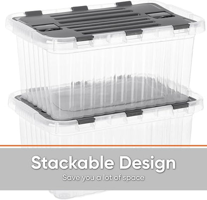 Superio 26 L Deep Storage Container with Hinged Lid (2 Pack)