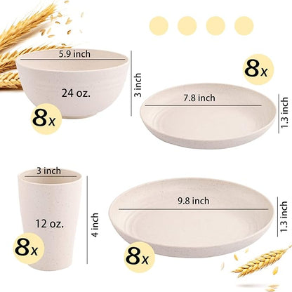 Wheat Straw Dinnerware Sets, Dish Sets