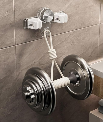 Mop and Broom Holder Wall Mount, No Punching Required Broom and Mop Organizer Wall Hanging with Hooks for Bathroom, Laundry Room, Garage, Kitchen,Garden Tool Organizer Storage (2pcs Transparent)